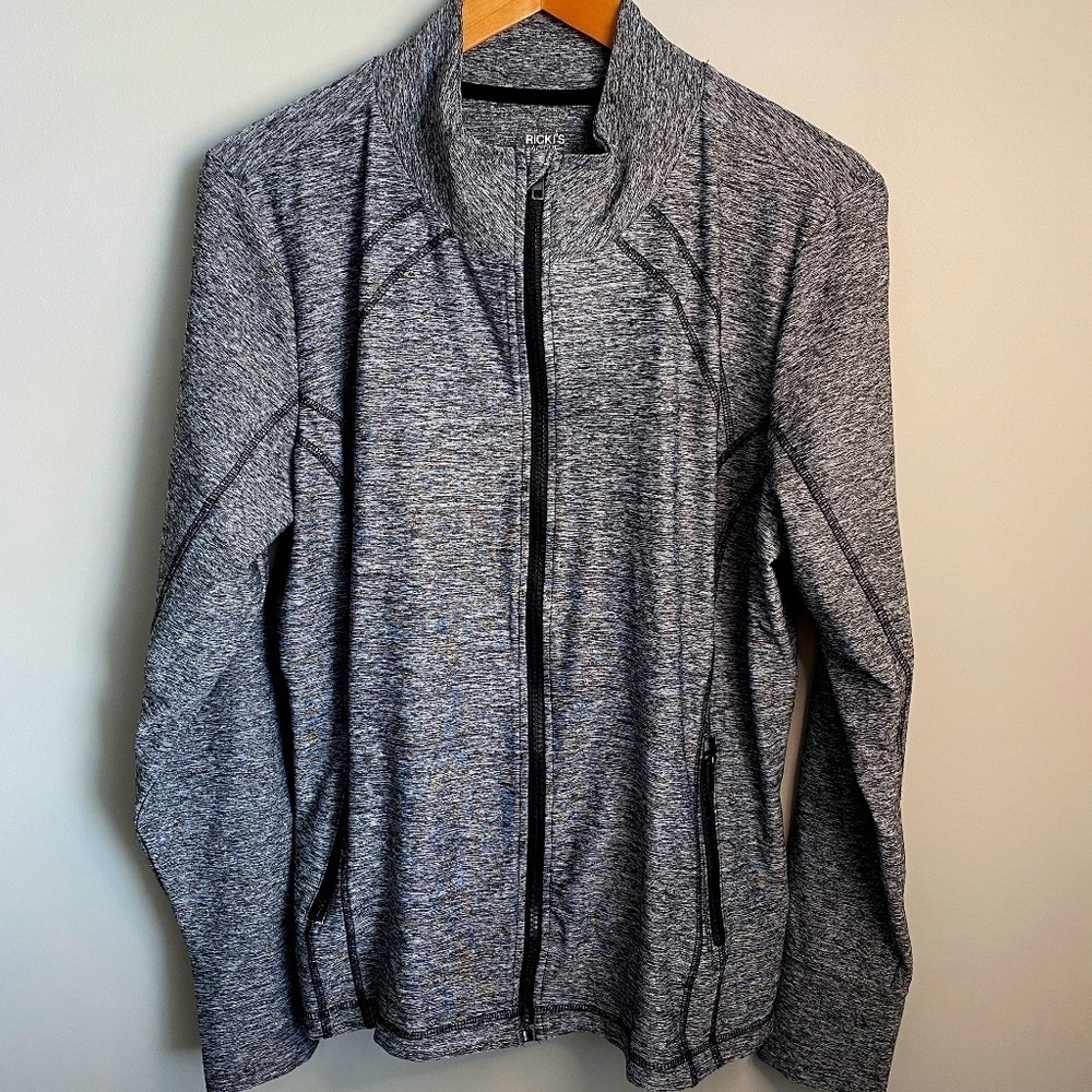Ricki's Active Women's Gray/Black Athletic Full Zip Jacket Size X-large